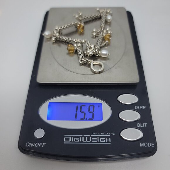 Pearl, Citrine, & Sterling Bracelet - Picture 3 of 3